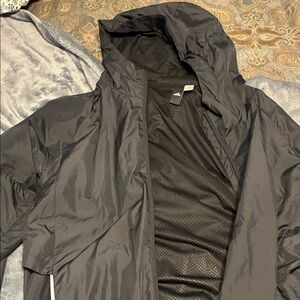 Adidas Men's Dark Gray Hooded Windbreaker